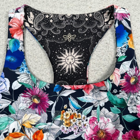 NWT Johnny Was Sports Bra Womens XS‎ Dance Bee Activewear Reversible Multicolor - Picture 2 of 9